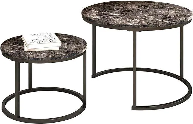 SG Traders Round Nested Coffee Table - Set of 2