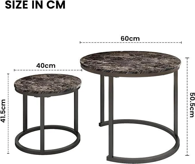 SG Traders Round Nested Coffee Table - Set of 2