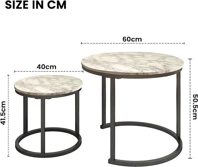 SG Traders Round Nested Coffee Table - Set of 2