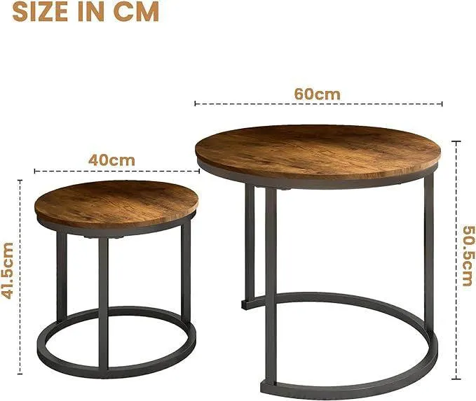 SG Traders Round Nested Coffee Table - Set of 2