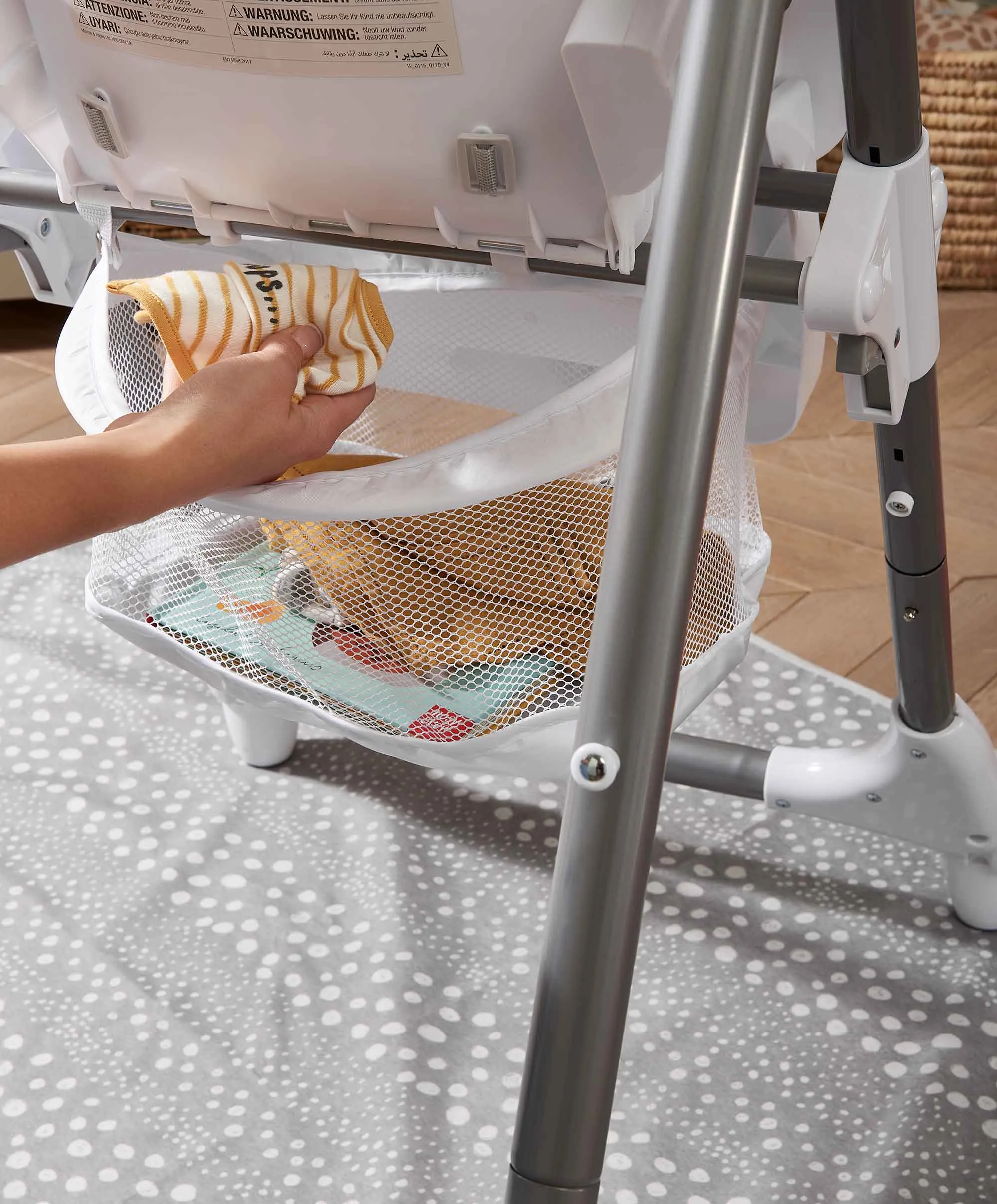 Snax Highchair & Weaning Splash Mat Bundle - Grey Spot