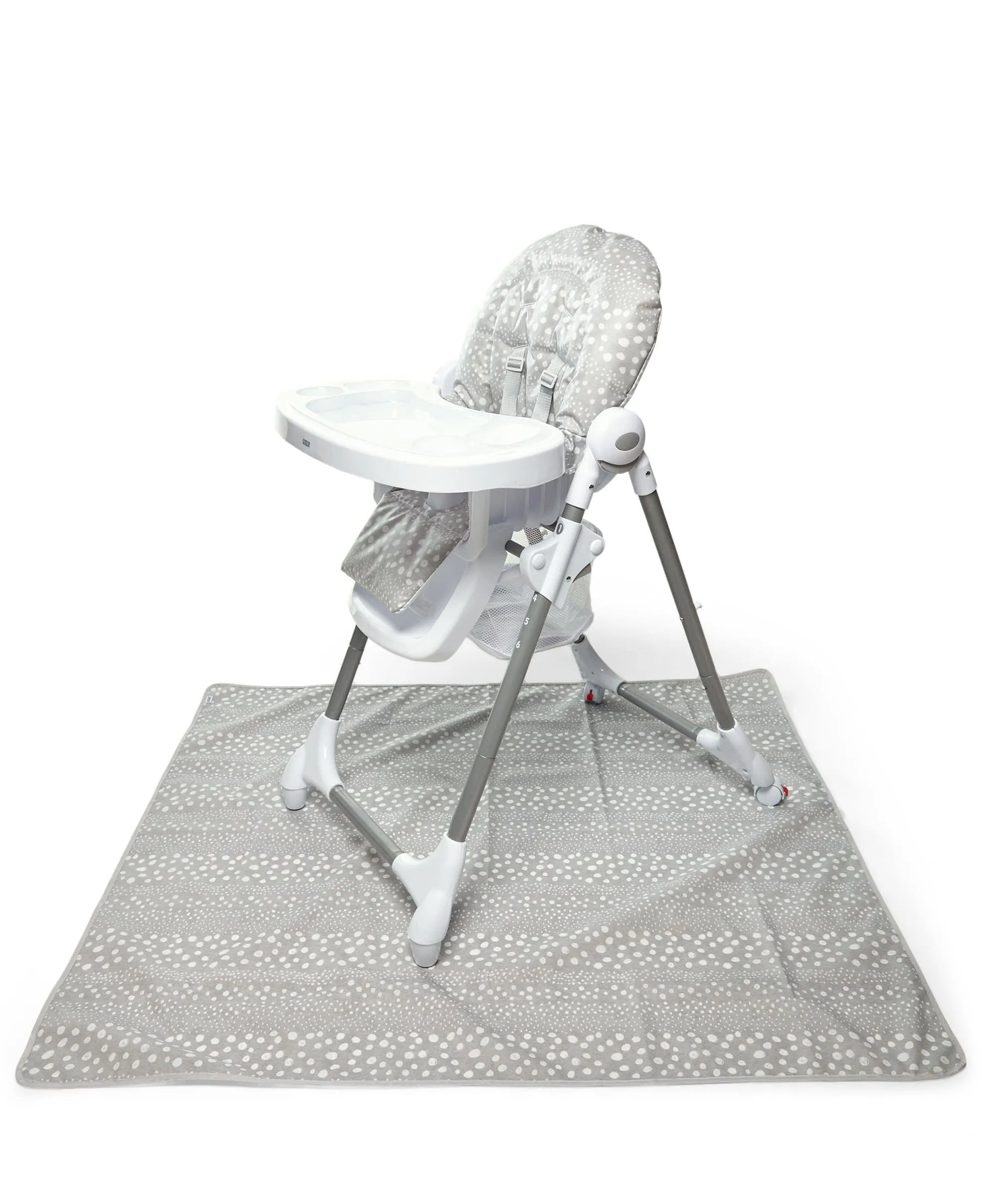 Snax Highchair & Weaning Splash Mat Bundle - Grey Spot