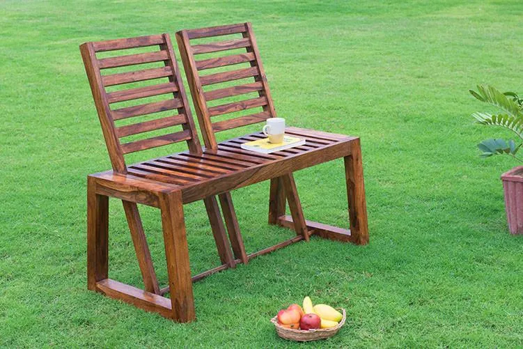 Solid Wood Garden Love Sofa Chair