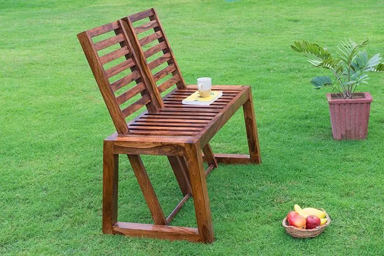 Solid Wood Garden Love Sofa Chair