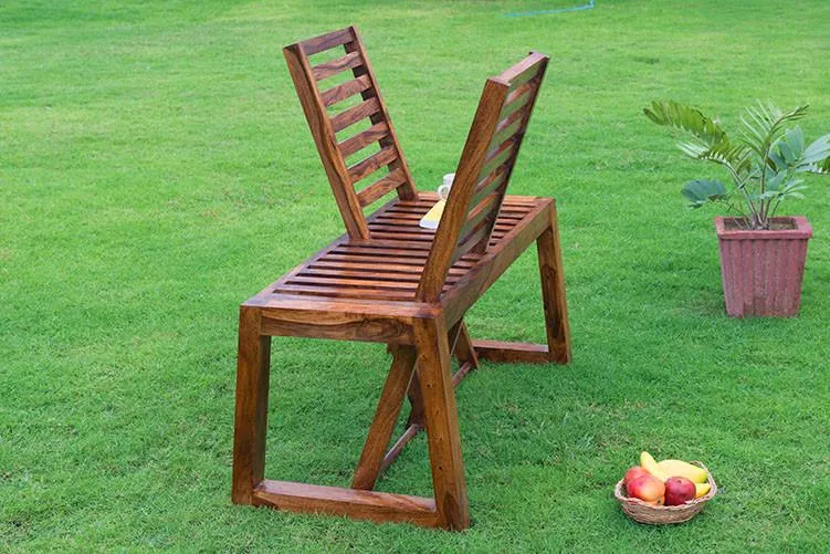 Solid Wood Garden Love Sofa Chair