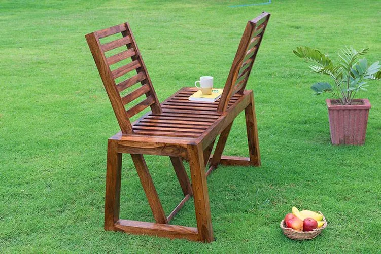 Solid Wood Garden Love Sofa Chair