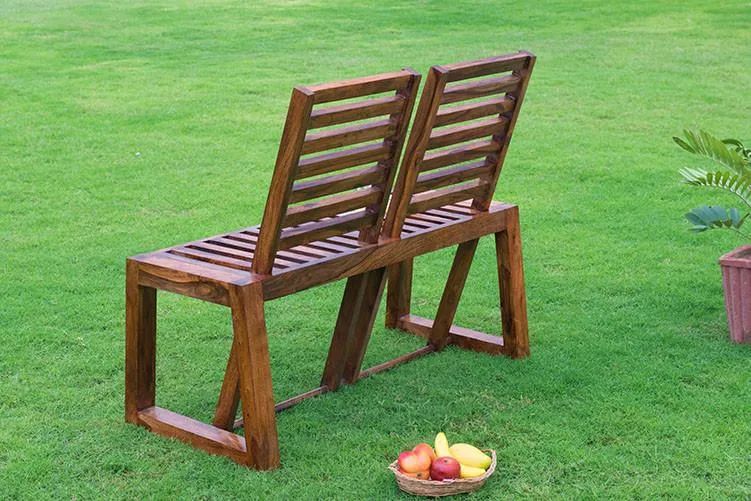 Solid Wood Garden Love Sofa Chair