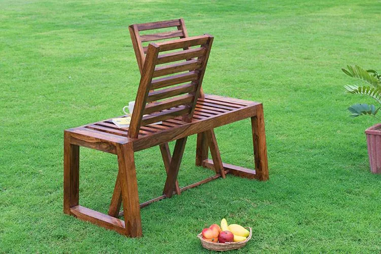 Solid Wood Garden Love Sofa Chair