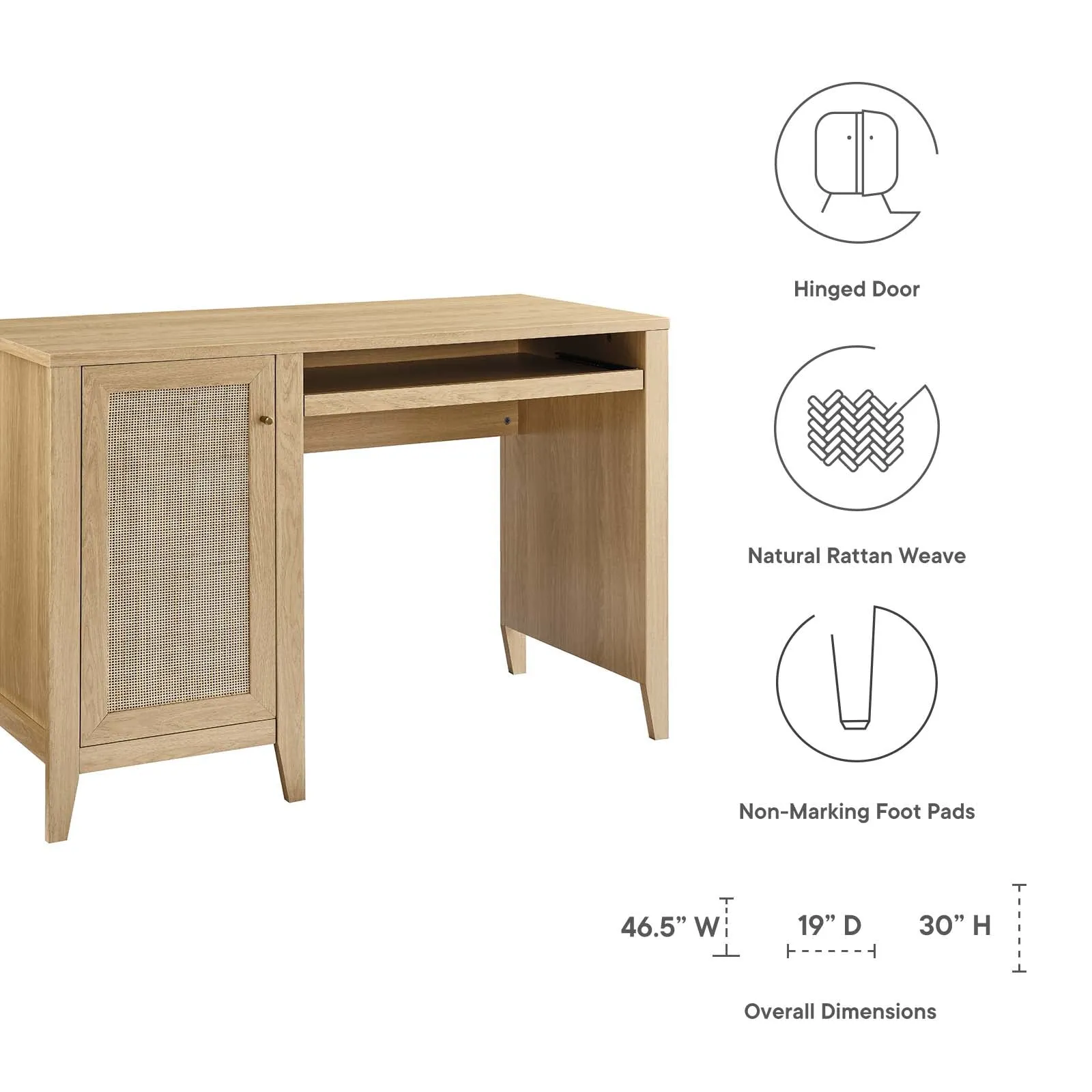 Soma 47" Office Desk Oak EEI-6116-OAK