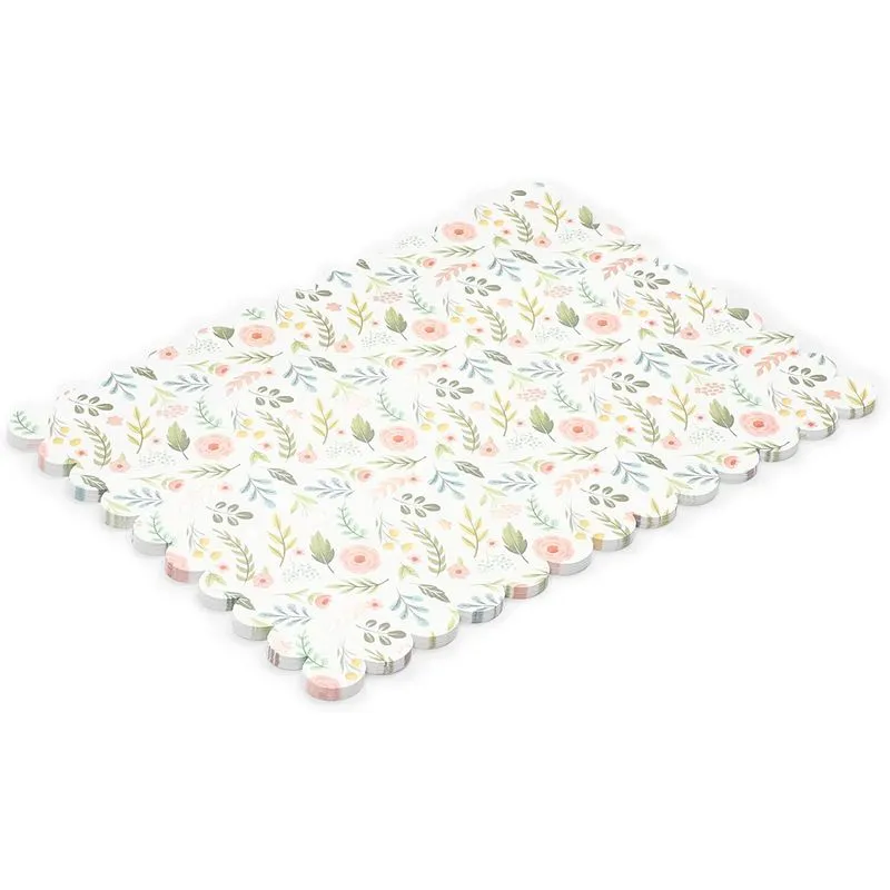 Sparkle and Bash Paper Placemats for Table, Floral Placemats (14 x 10 in, 50 Pack)