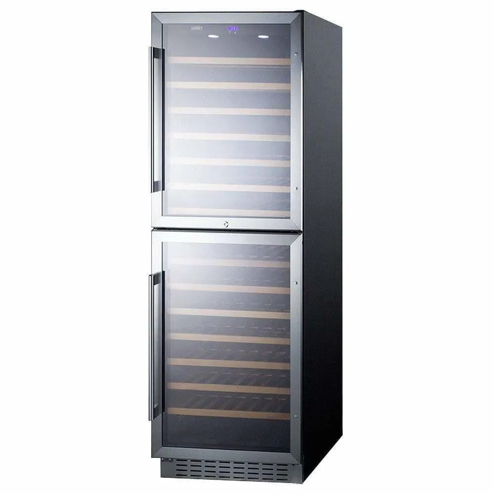 Summit 118 Bottle Dual Zone Stainless Steel Wine Fridge SWC1875B