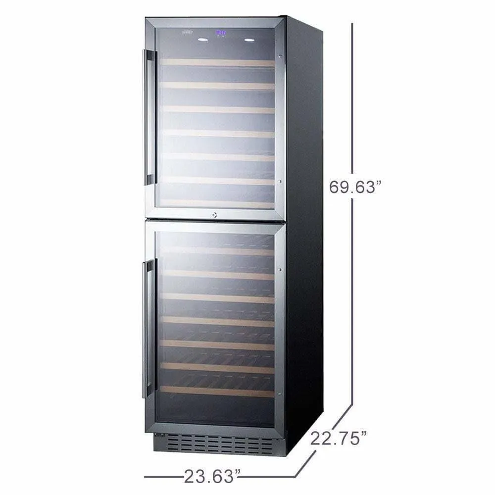 Summit 118 Bottle Dual Zone Stainless Steel Wine Fridge SWC1875B