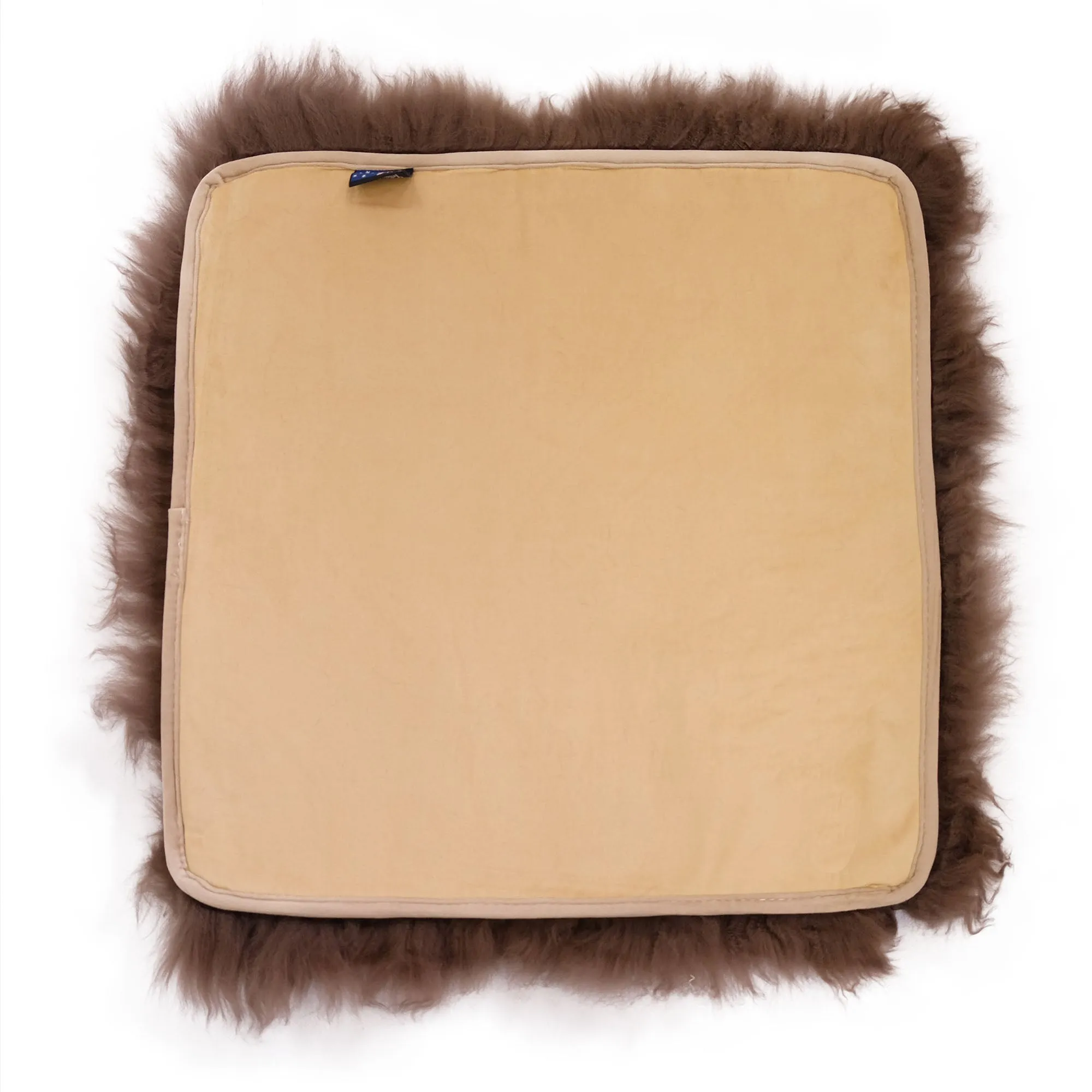 Taupe Brown Square Sheepskin Chair Mats - Australian Merino Sheepskin Seat Mats (50 x 50cm)