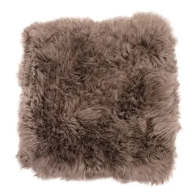 Taupe Brown Square Sheepskin Chair Mats - Australian Merino Sheepskin Seat Mats (50 x 50cm)