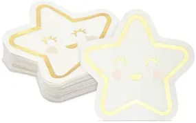 Twinkle Little Star Paper Napkins for Baby Shower, Gender Reveal Party (50 Pack)