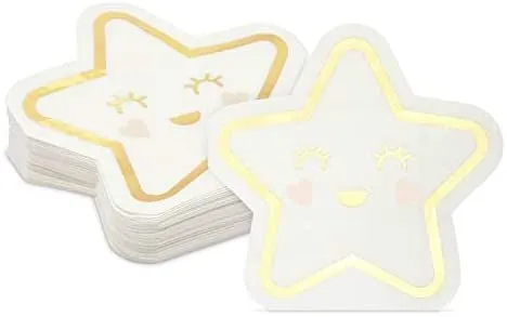 Twinkle Little Star Paper Napkins for Baby Shower, Gender Reveal Party (50 Pack)