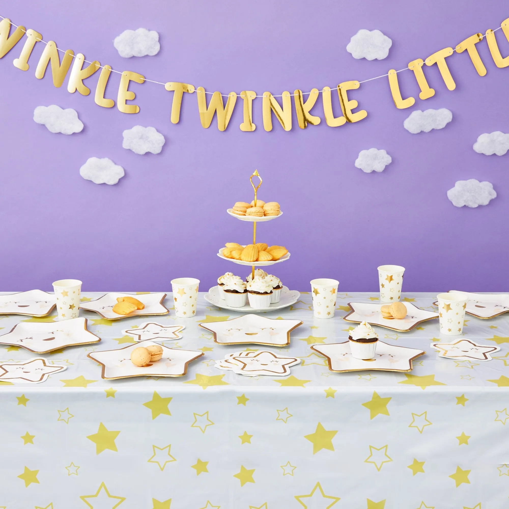 Twinkle Twinkle Little Star Party Supplies for Gender Reveal, Baby Shower (Serves 24)