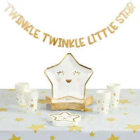 Twinkle Twinkle Little Star Party Supplies for Gender Reveal, Baby Shower (Serves 24)