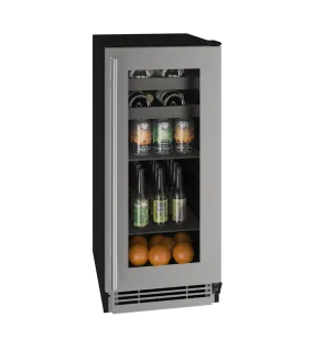 U-Line 15" Built-In Stainless Steel Beverage Fridge UHBV115-SG01A