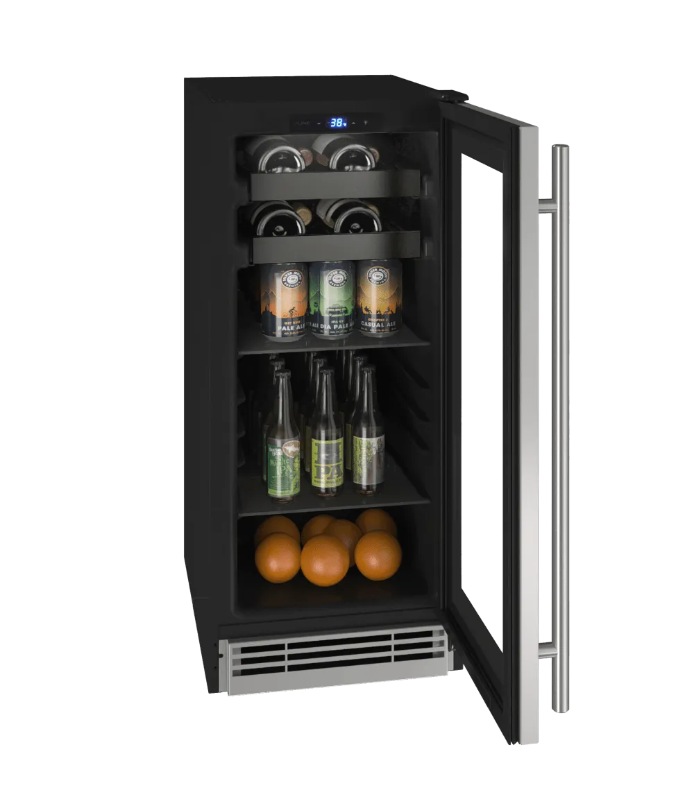 U-Line 15" Built-In Stainless Steel Beverage Fridge UHBV115-SG01A