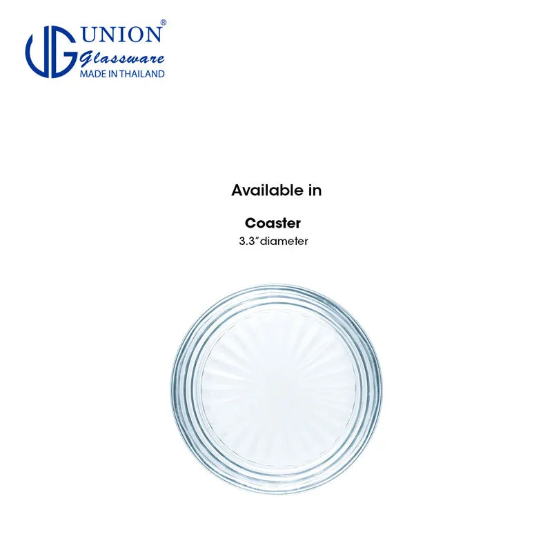 UNION GLASS Thailand Premium Clear Glass Coaster 3.5" 45ml Set of 12