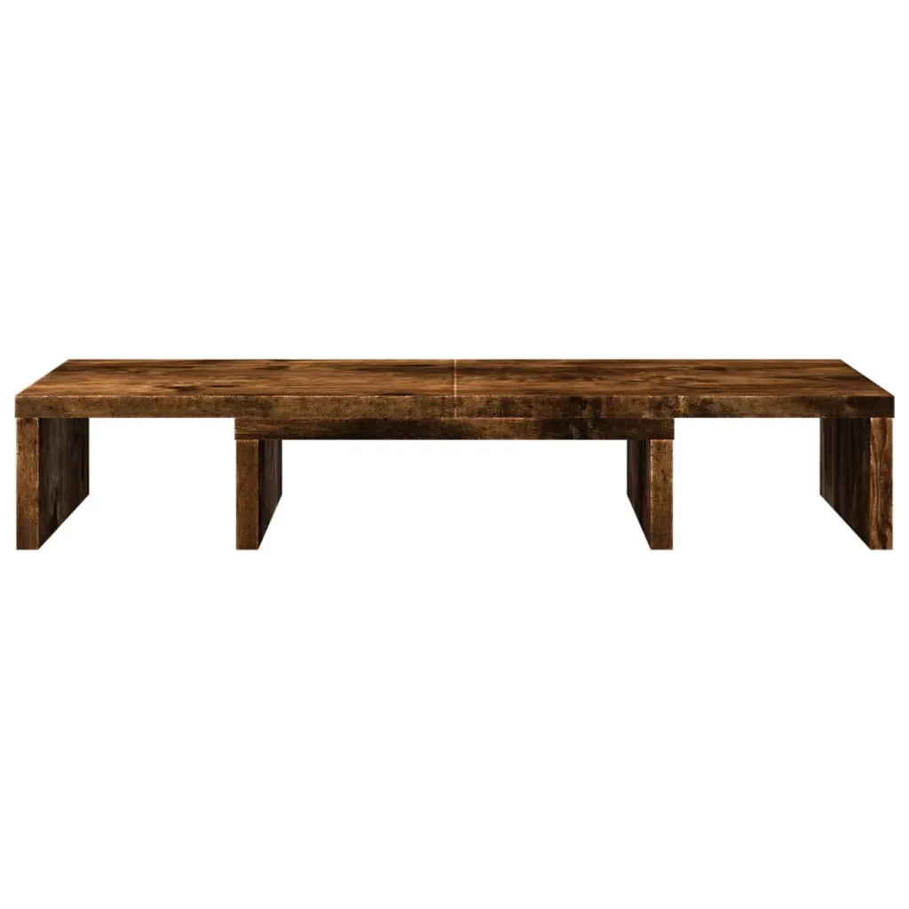 vidaXL Monitor Stand Adjustable Smoked Oak 60x24x10.5 cm Engineered Wood