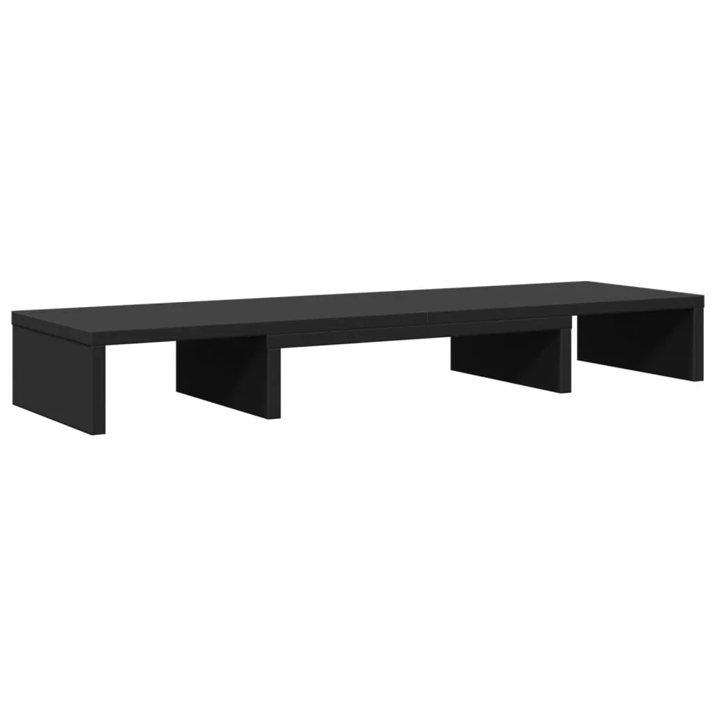 vidaXL Monitor Stand Riser Adjustable Black 80x24x10.5 cm Engineered Wood