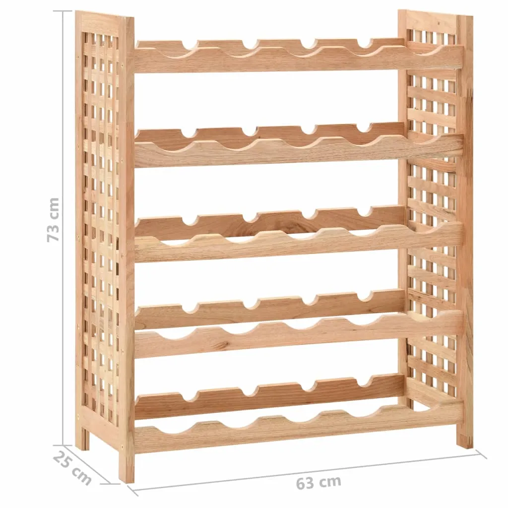 vidaXL Wine Rack for 25 Bottles Solid Walnut Wood 63x25x73 cm