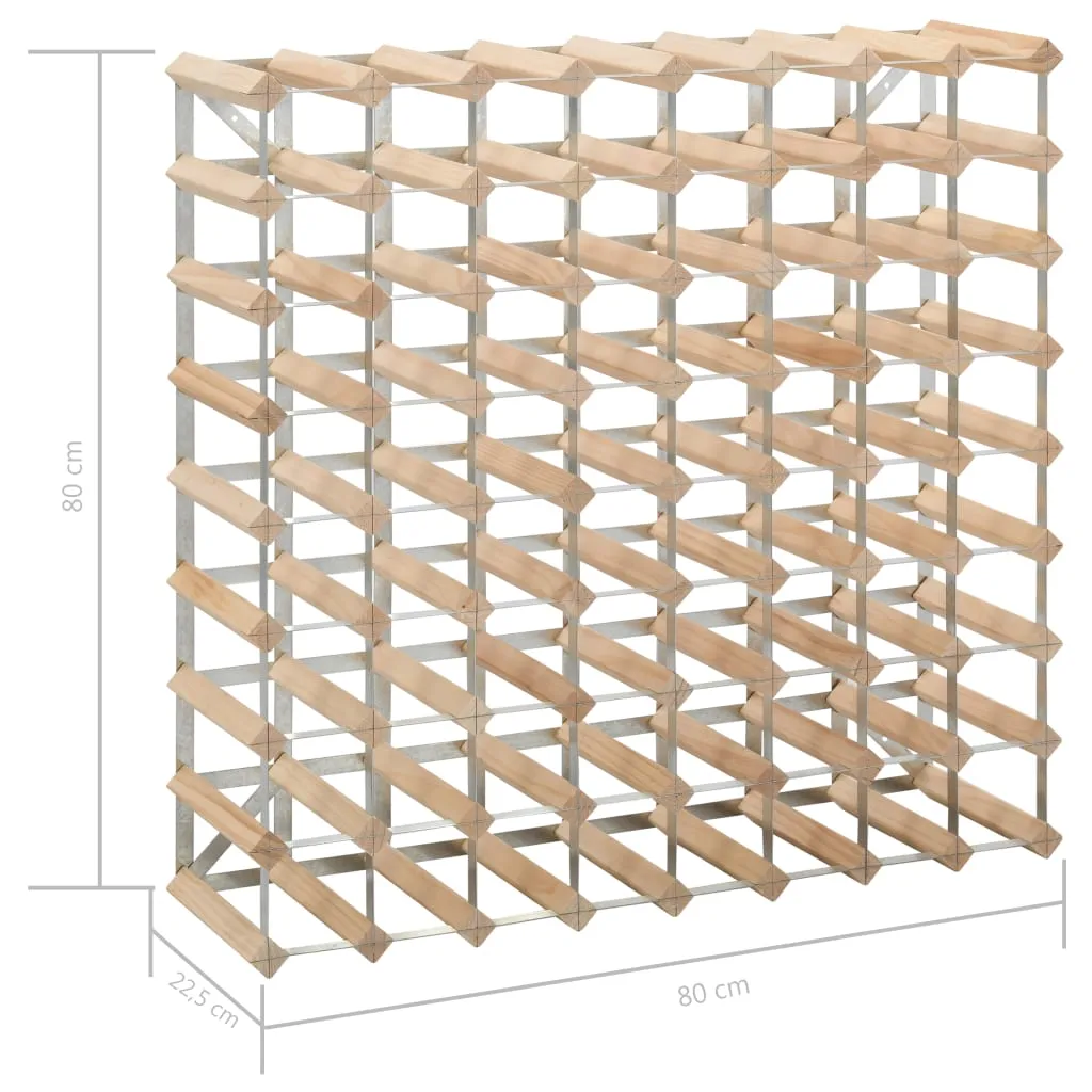 Wine Rack for 72 Bottles Solid Pinewood