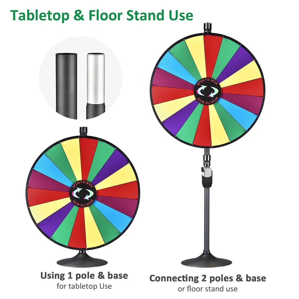 WinSpin Prize Wheel 36" Large Spinning Wheel Round Base Stand