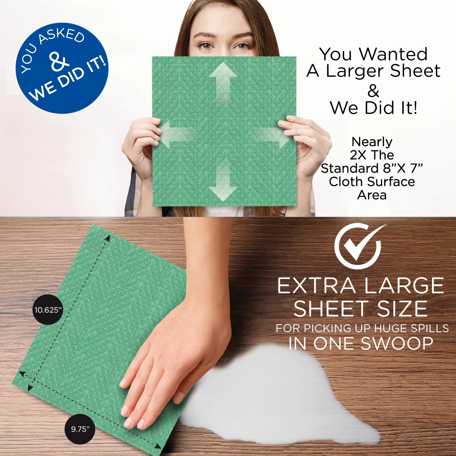 Wowables, Swedish Dish Cloths on a Roll, Reusable & Biodegradable Paper Towels, 12 Count Roll